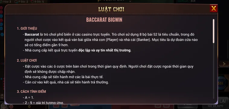 Hướng Dẫn Chơi Baccarat BigWin Tại BomWin Nhận Thưởng Khủng Ngay Hôm Nay