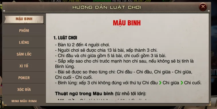 Khám Phá Chiến Thuật Chơi Mậu Binh Tại BomWin Siêu Đẳng Cấp Cho Cao Thủ