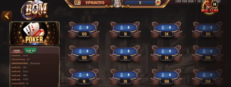 Đỉnh Cao Poker Tại BomWin Với Tỷ Lệ Thắng Cược Khổng Lồ Mỗi Ngày
