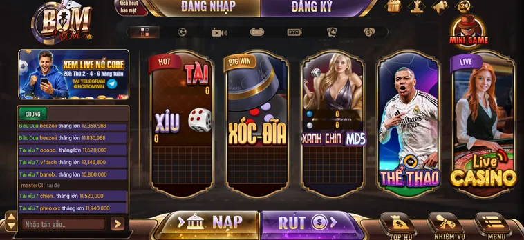 Cổng Game BomWin - Thiên Đường Đổi Thưởng Đẳng Cấp Dân Chơi