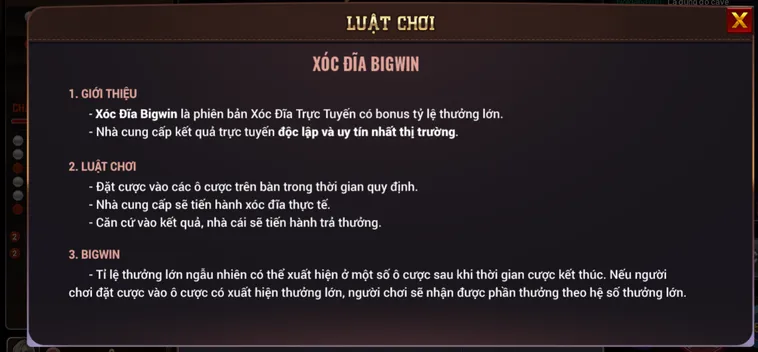 Chơi Xóc Đĩa BigWin Tại BomWin Cơ Hội Nhận Thưởng Cực Lớn Mỗi Ngày